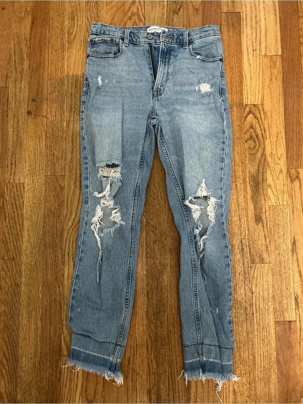 Abercrombie & Fitch Light Blue Distressed Skinny Jeans